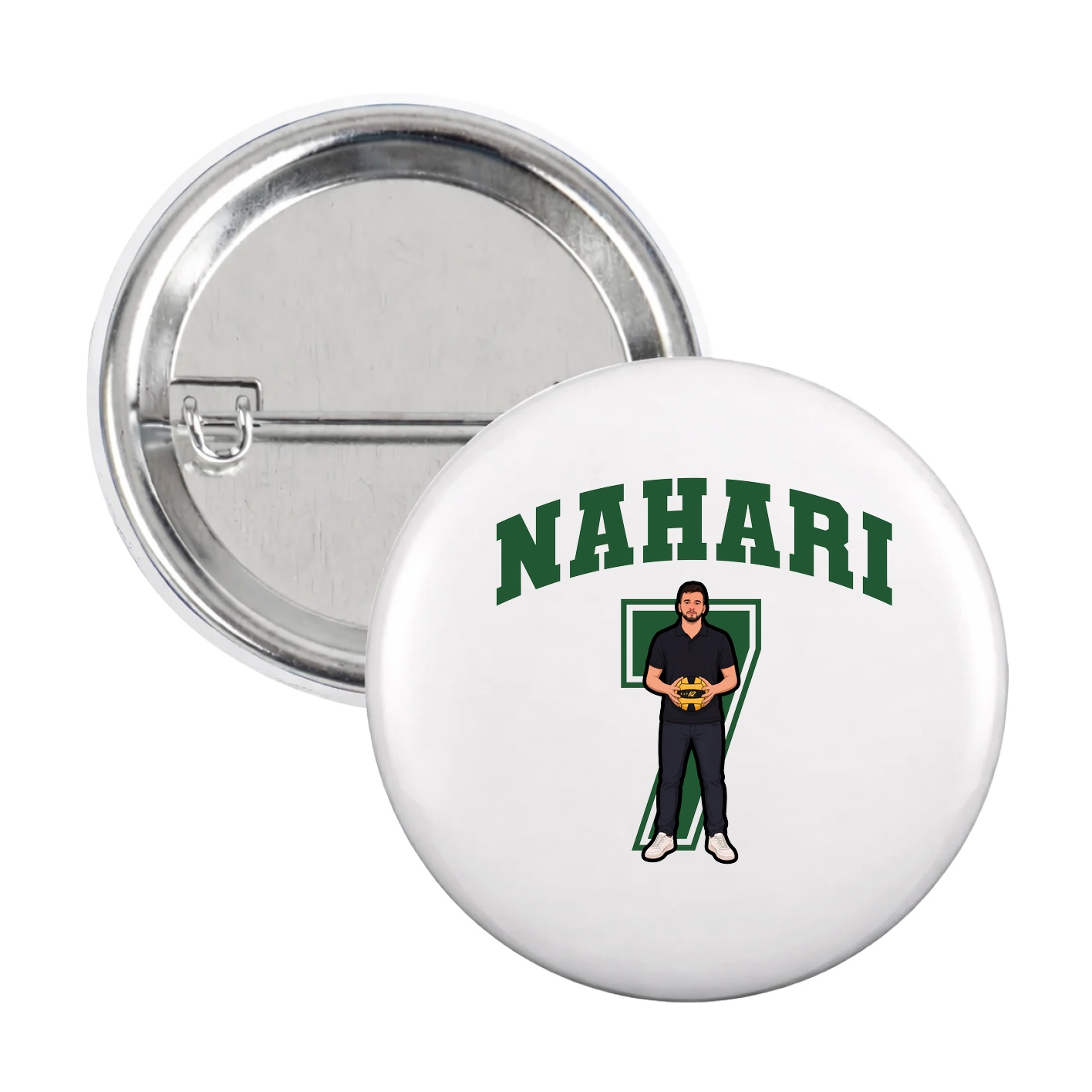 Game Day Button — Number in White