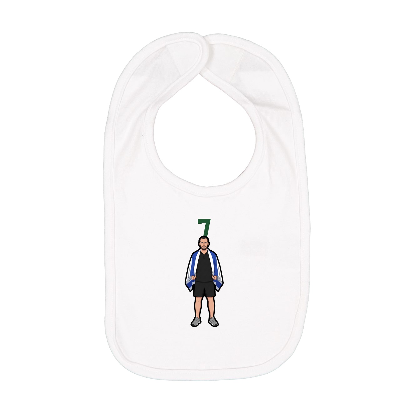 Infant Bib — Number Top in White