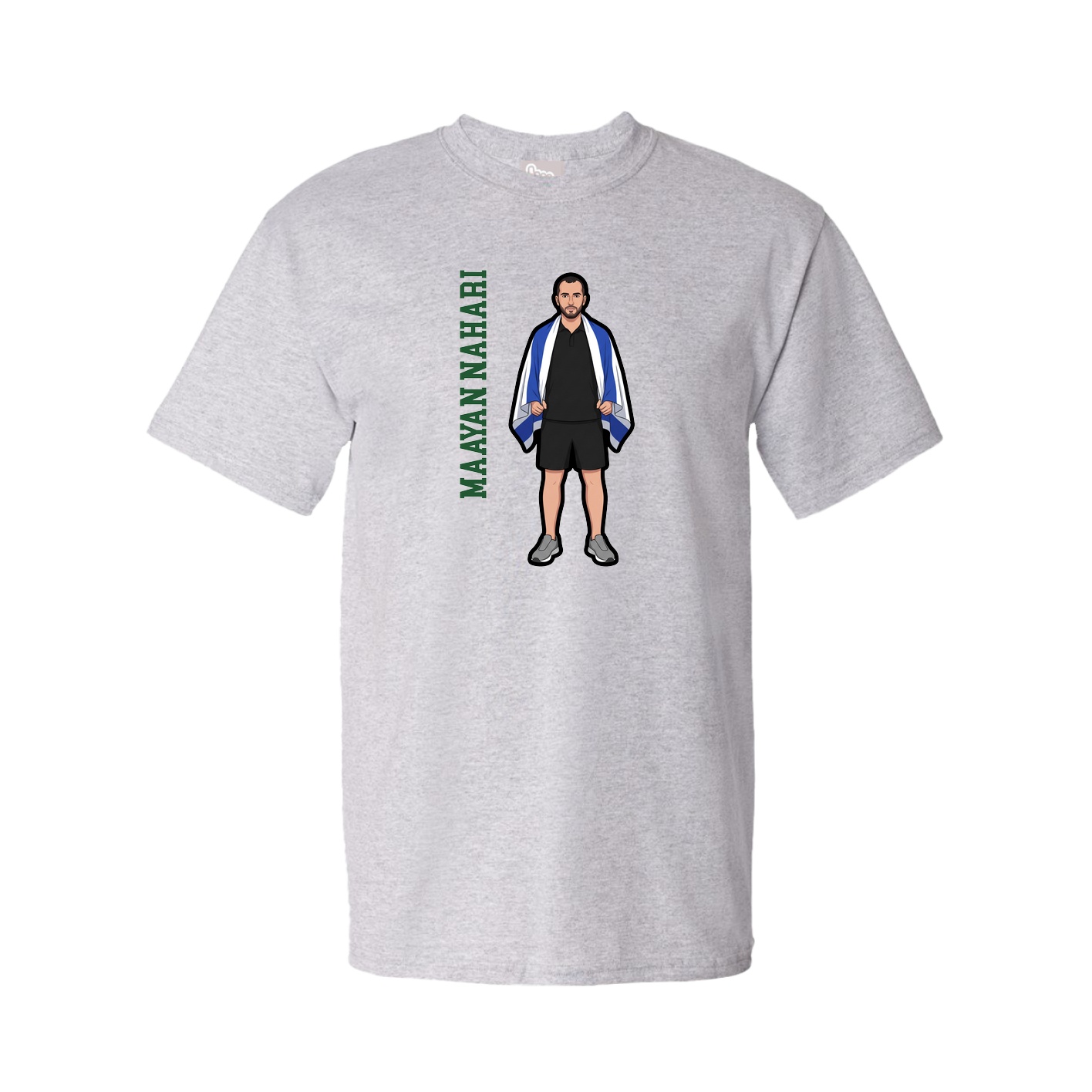 Tee — Name Vertical in Grey