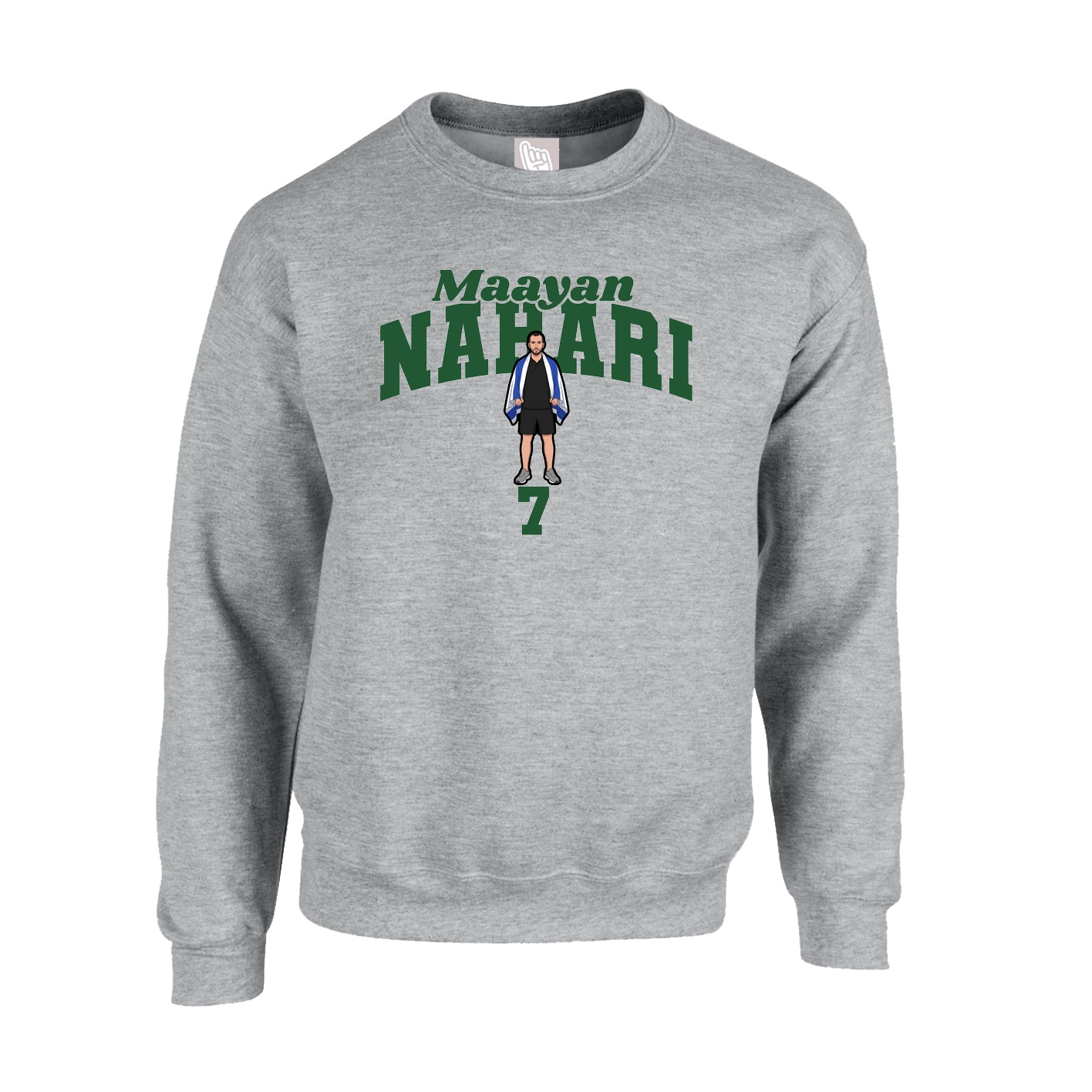 Fleece Crew — Signature Arch in Grey