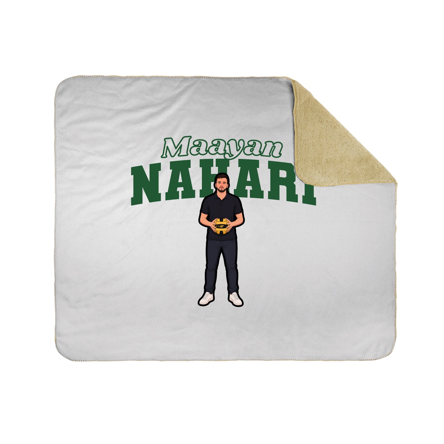Throw Blanket — Name Arch in White
