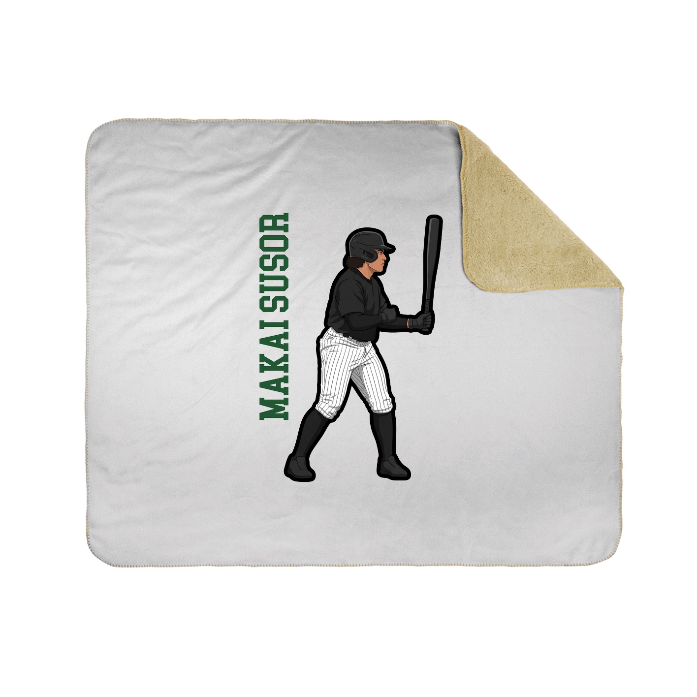 Throw Blanket — Name Vertical in White