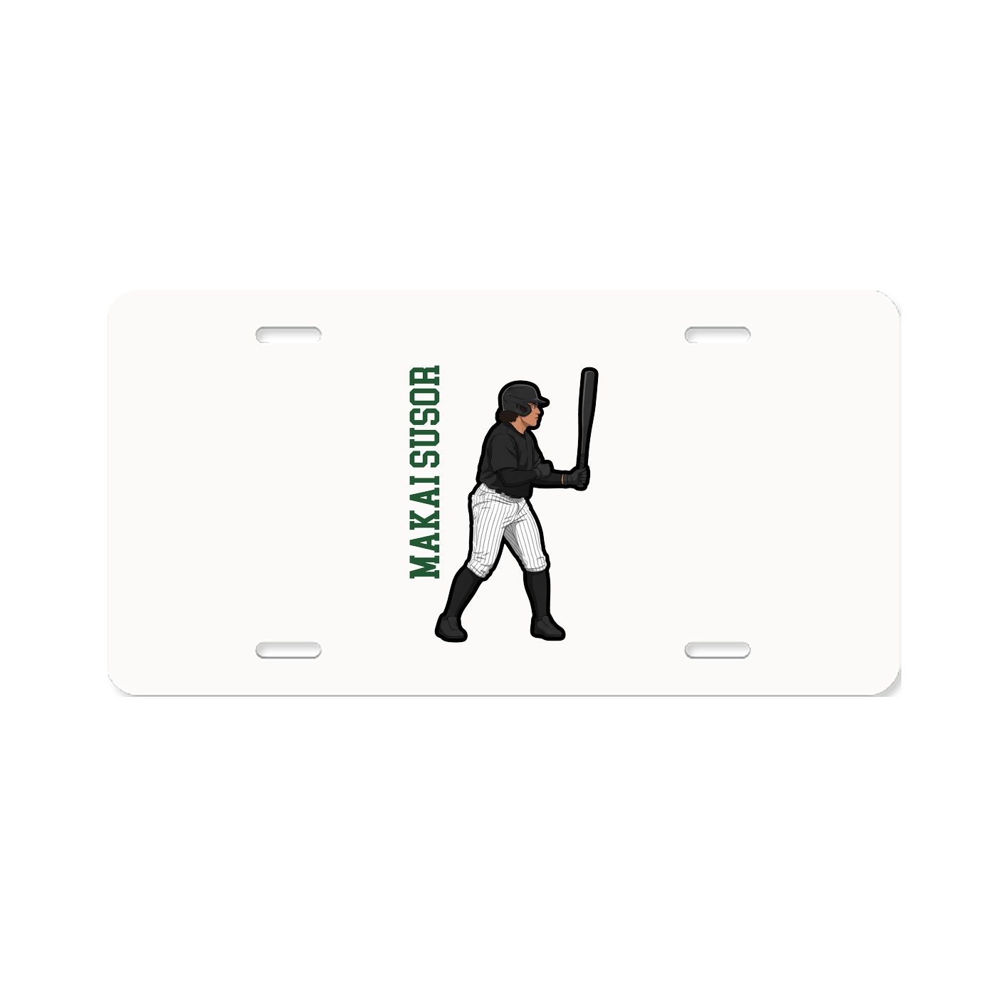 License Plate — Name Vertical in Classic
