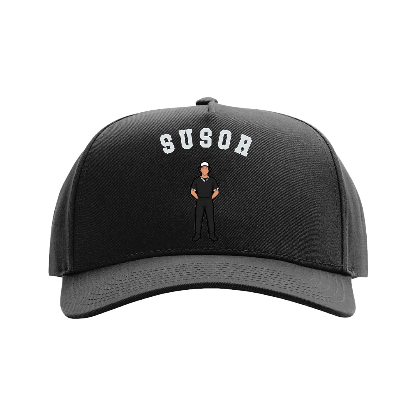 Full Fabric Five-Panel Champ Cap — Shirsey Arch in Black