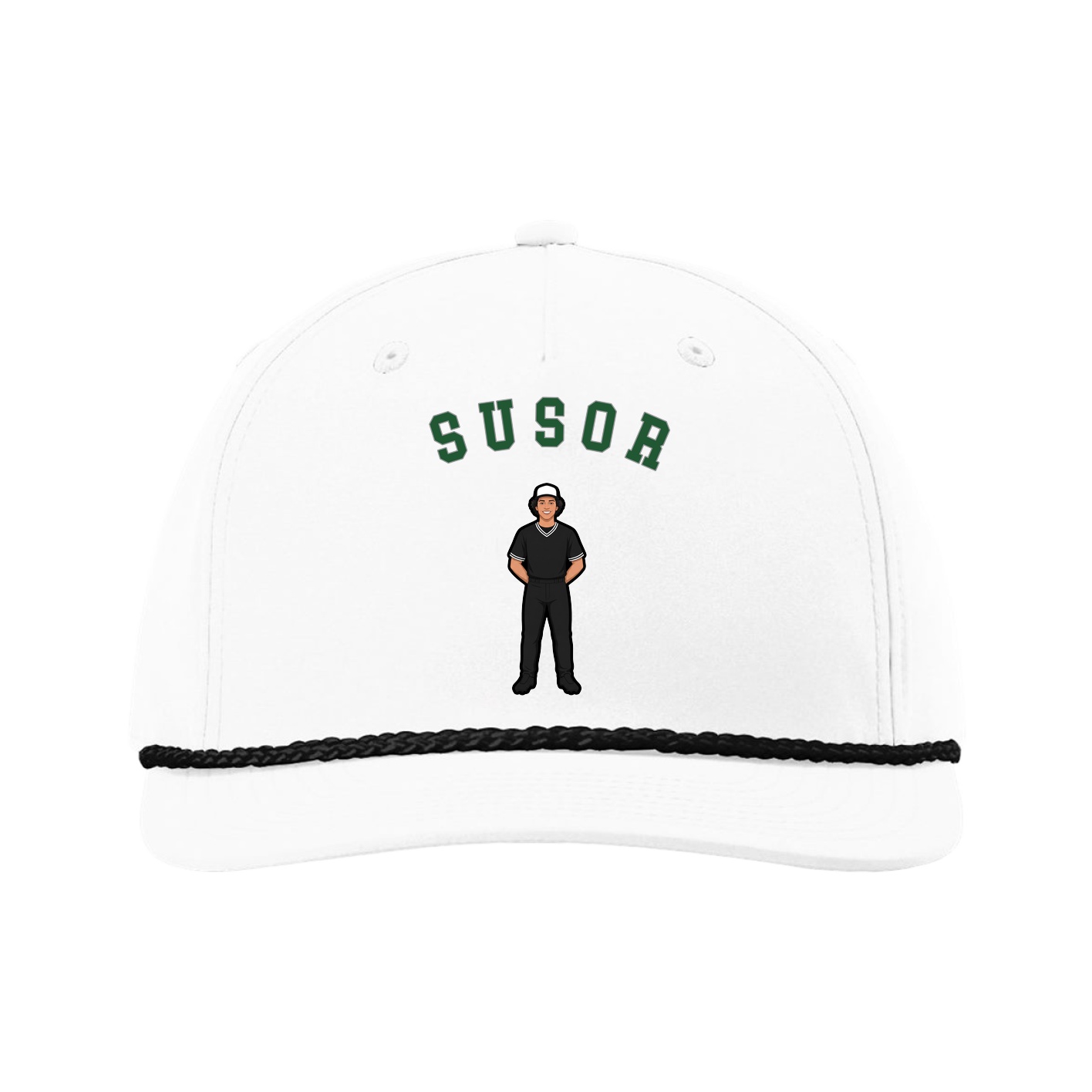 Five-Panel Classic Rope Cap — Shirsey Arch in White