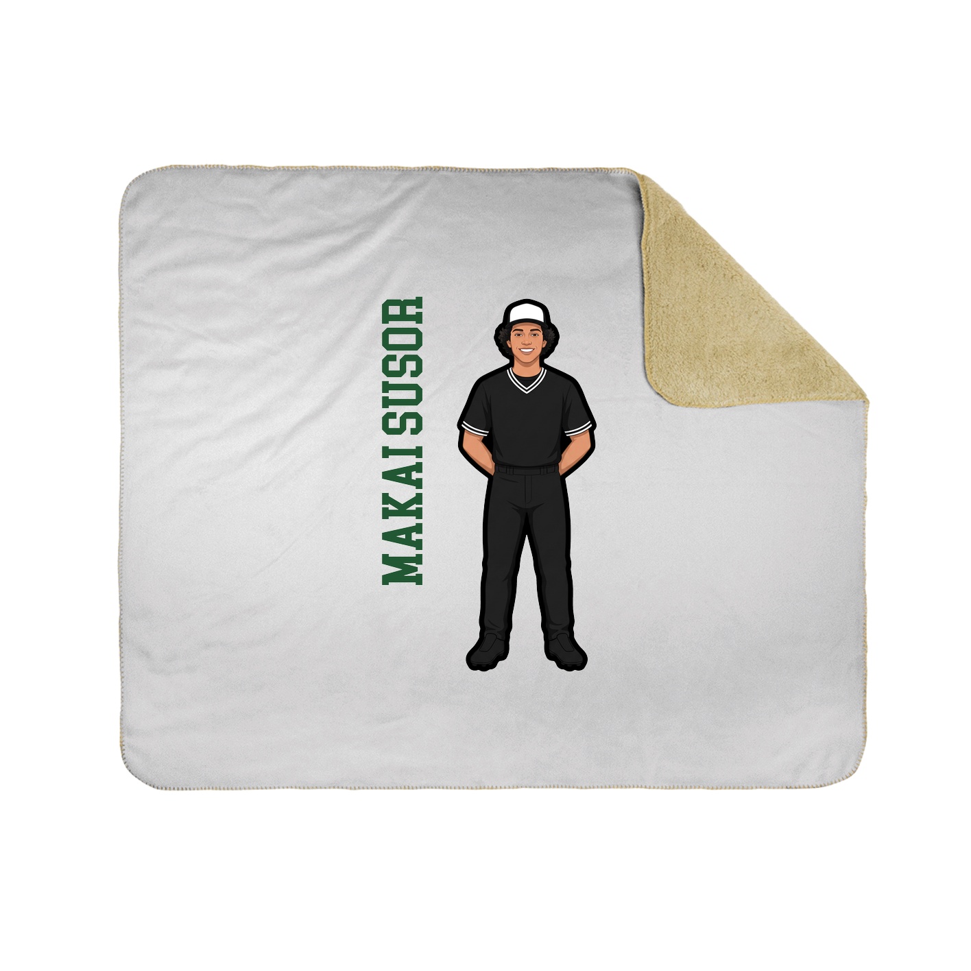 Throw Blanket — Name Vertical in White