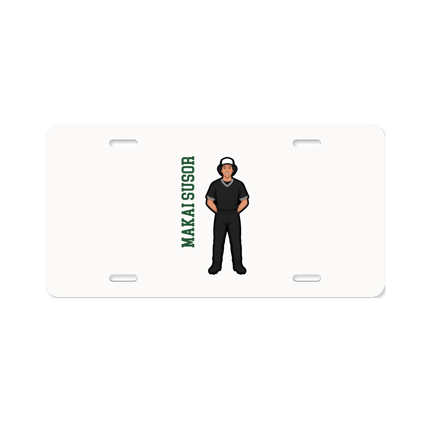 License Plate — Name Vertical in Classic