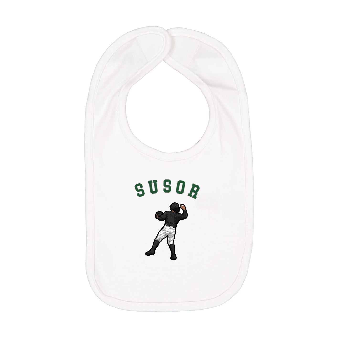 Infant Bib — Shirsey Arch in White