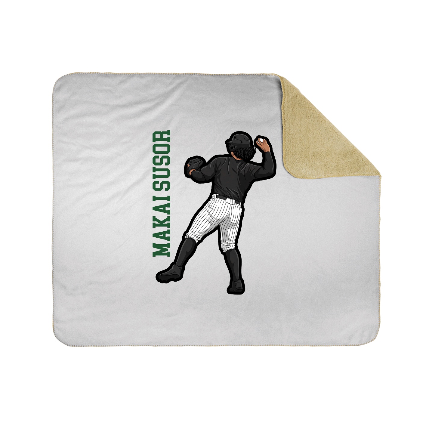 Throw Blanket — Name Vertical in White