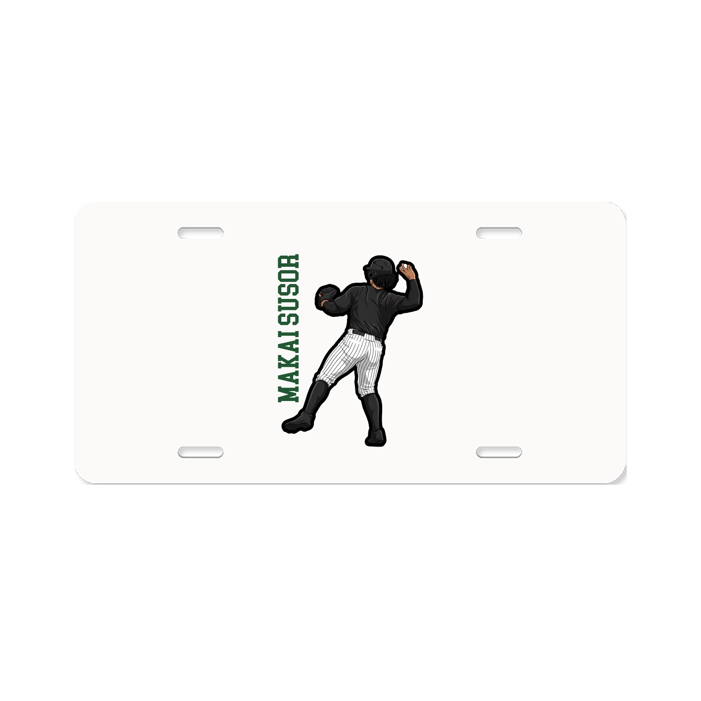 License Plate — Name Vertical in Classic