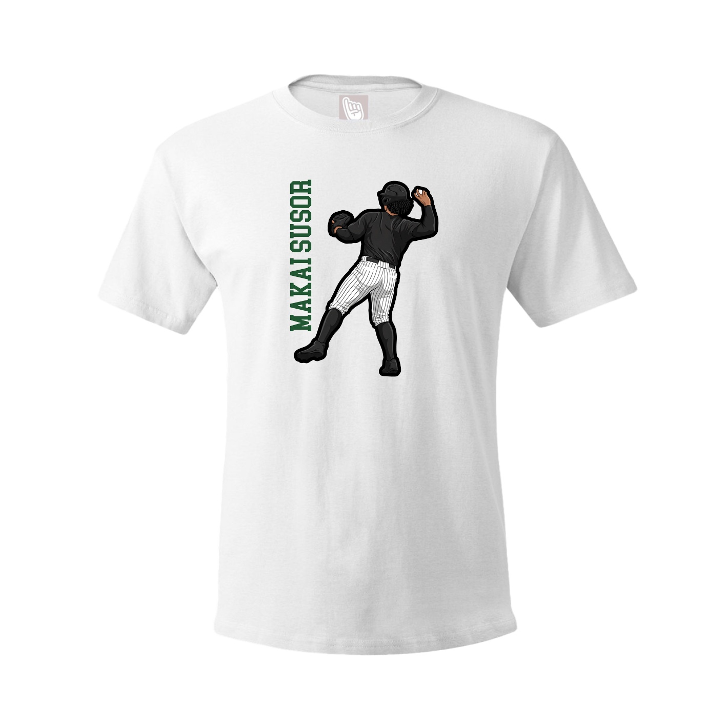 Tee — Name Vertical in White