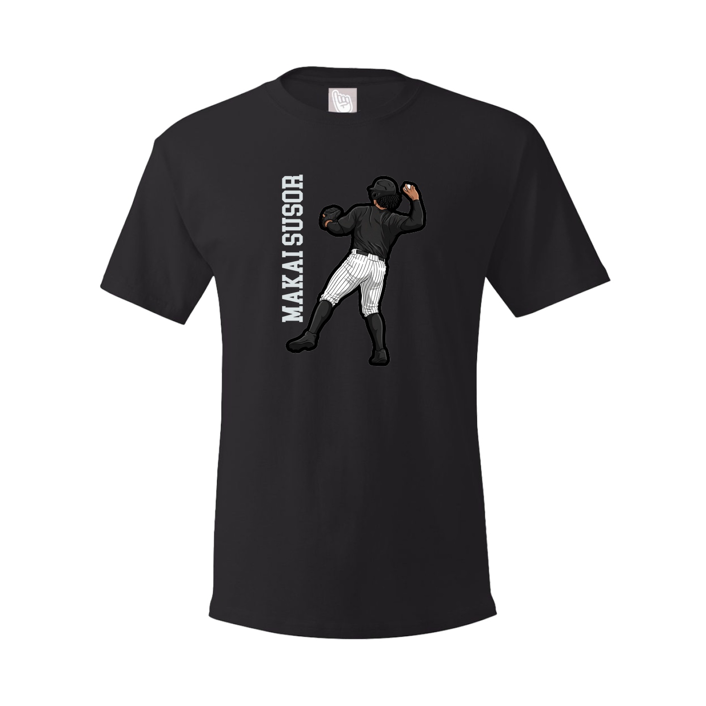 Youth Tee — Name Vertical in Black