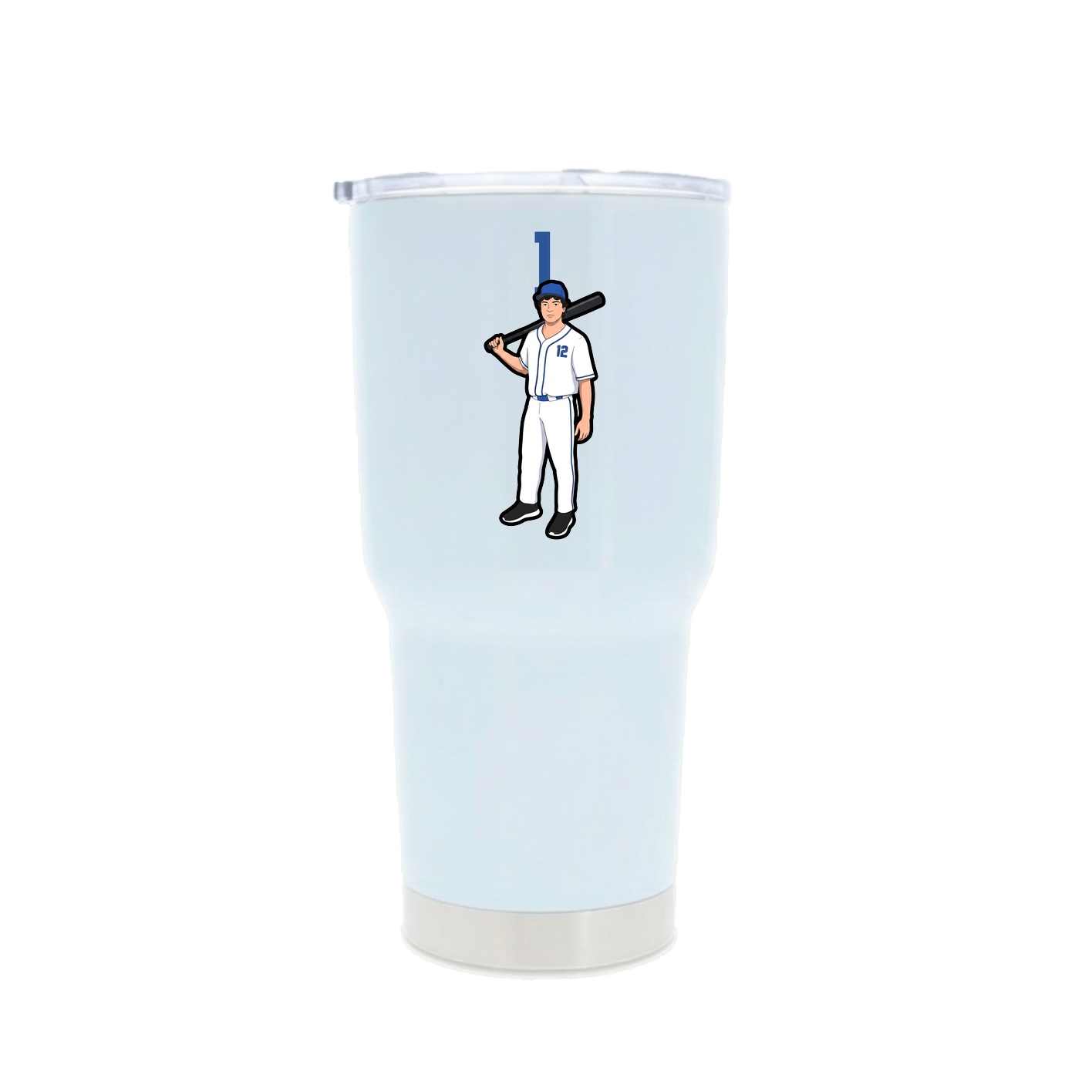 30oz Stainless Steel Tumbler — Number Top in White