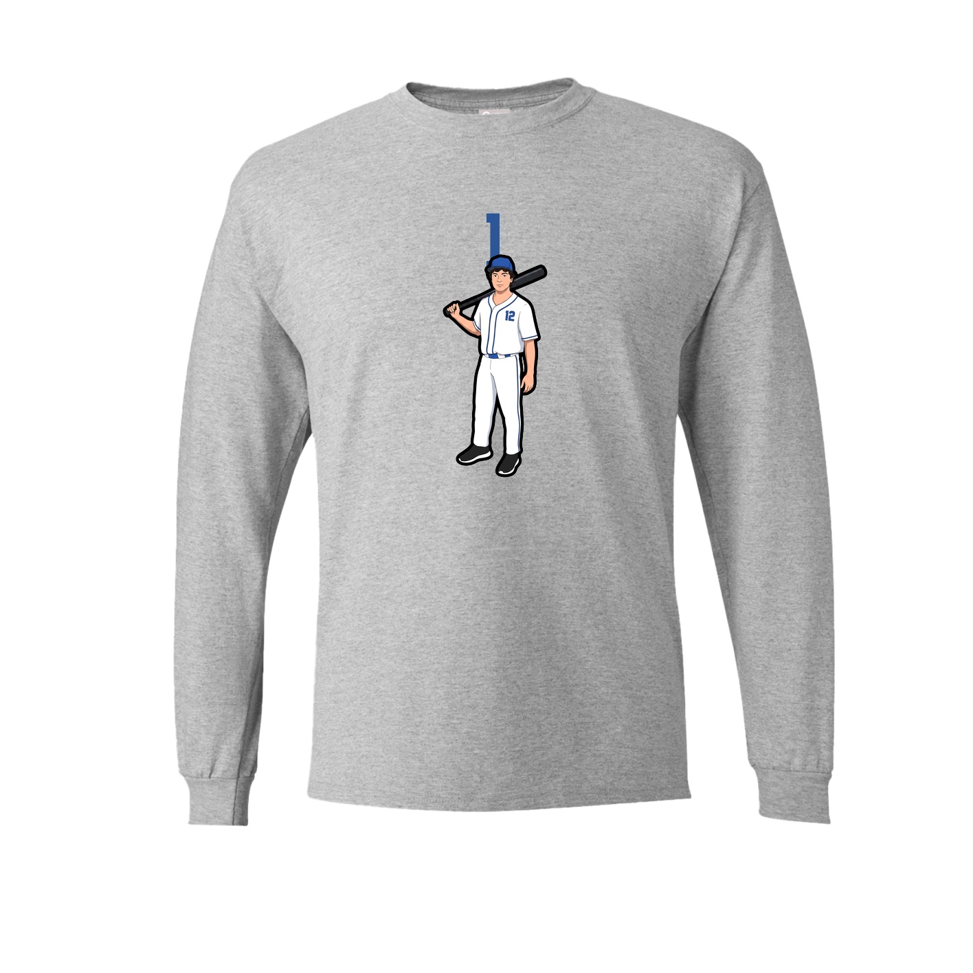 Long Sleeve Tee — Number Top in Grey