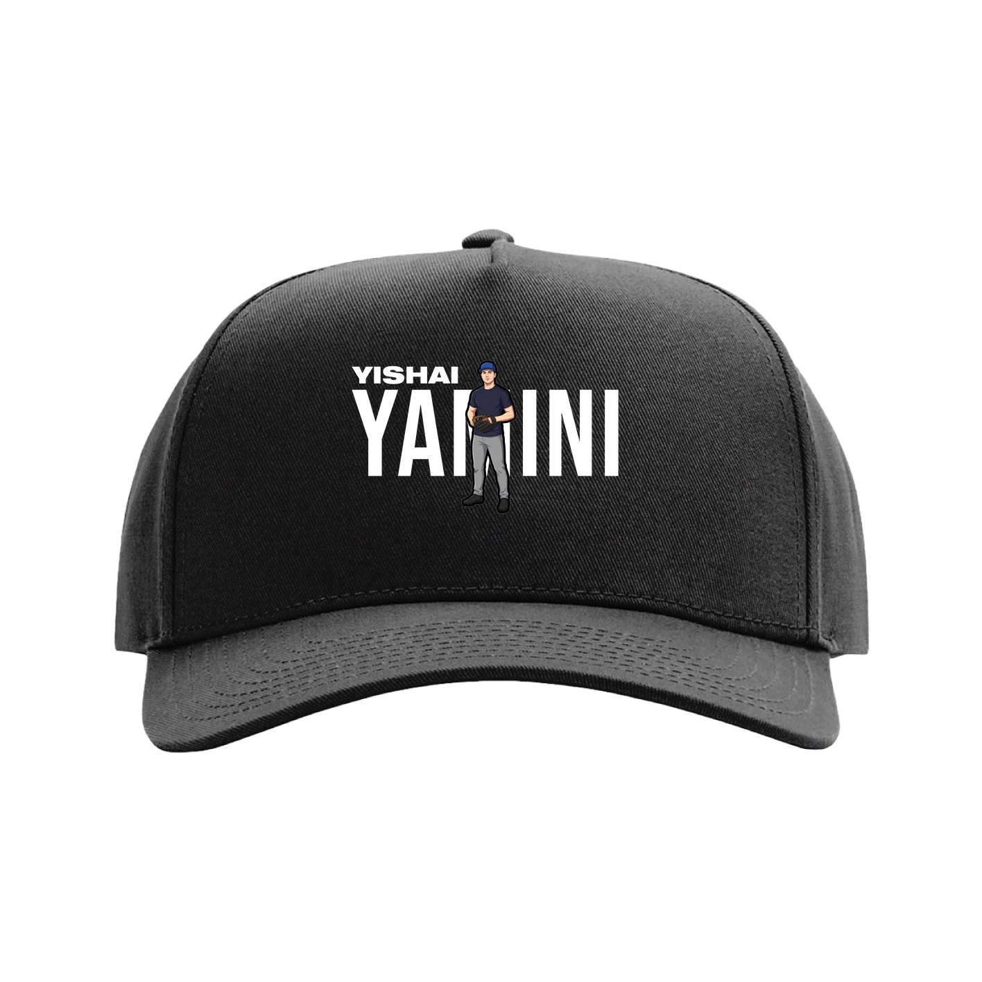 Full Fabric Five-Panel Champ Cap — Player Name in Black