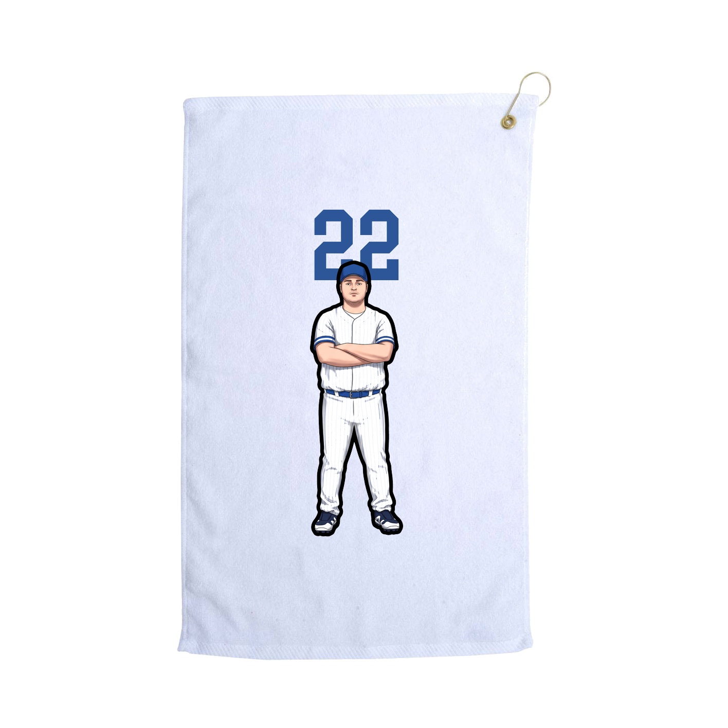 Golf Towel — Number Top in White
