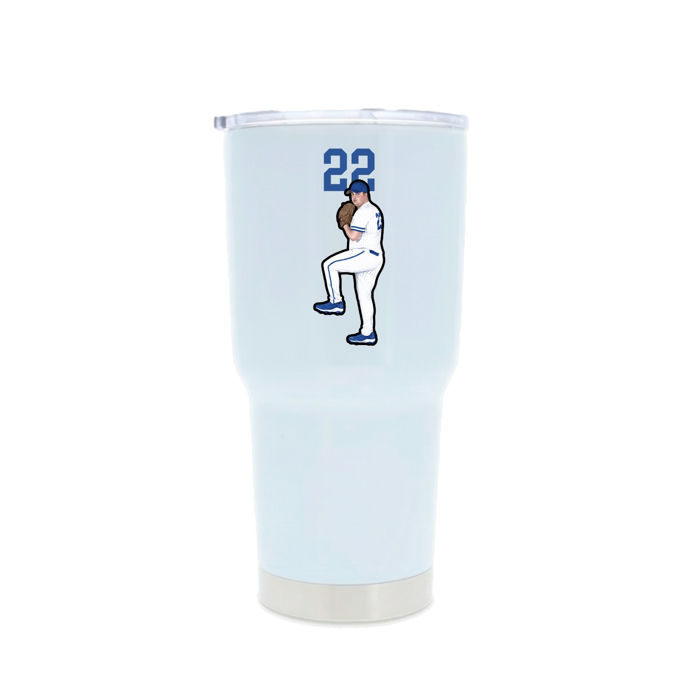 30oz Stainless Steel Tumbler — Number Top in White