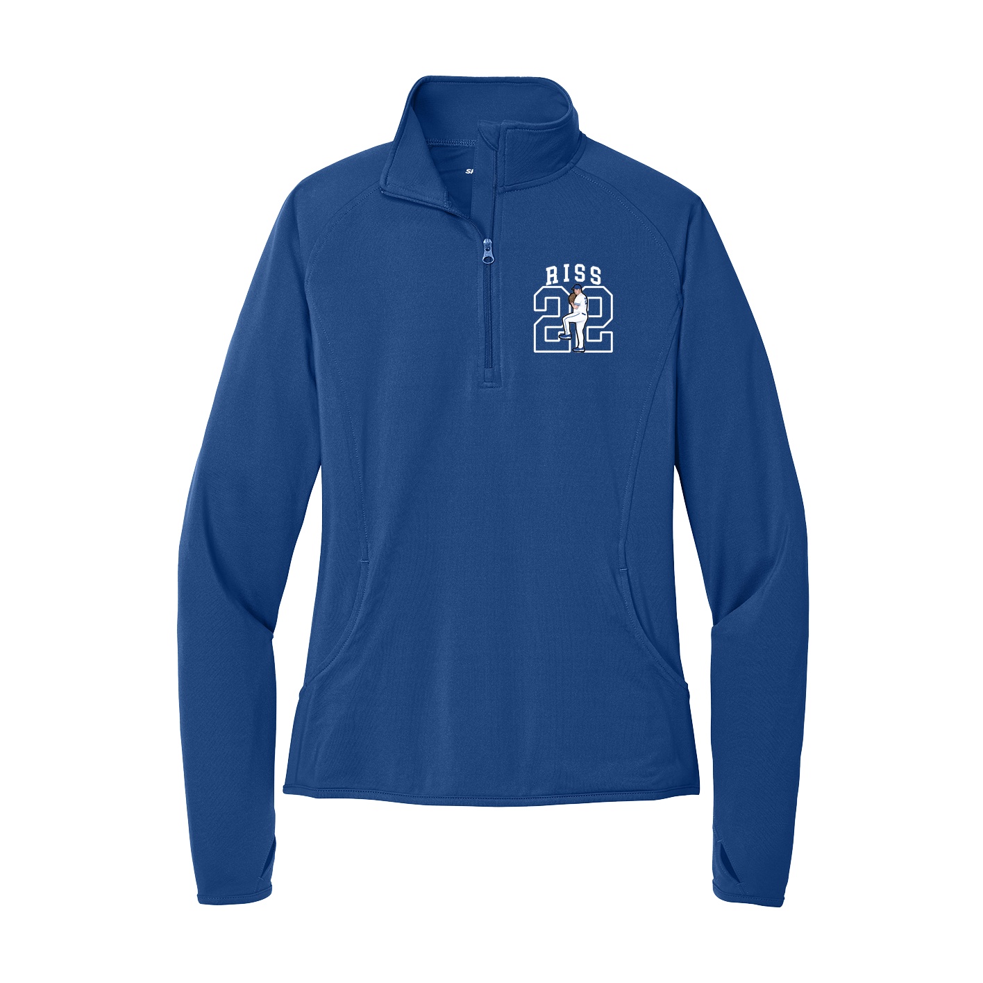 Women's Q-Zip Pullover — Shirsey in Royal