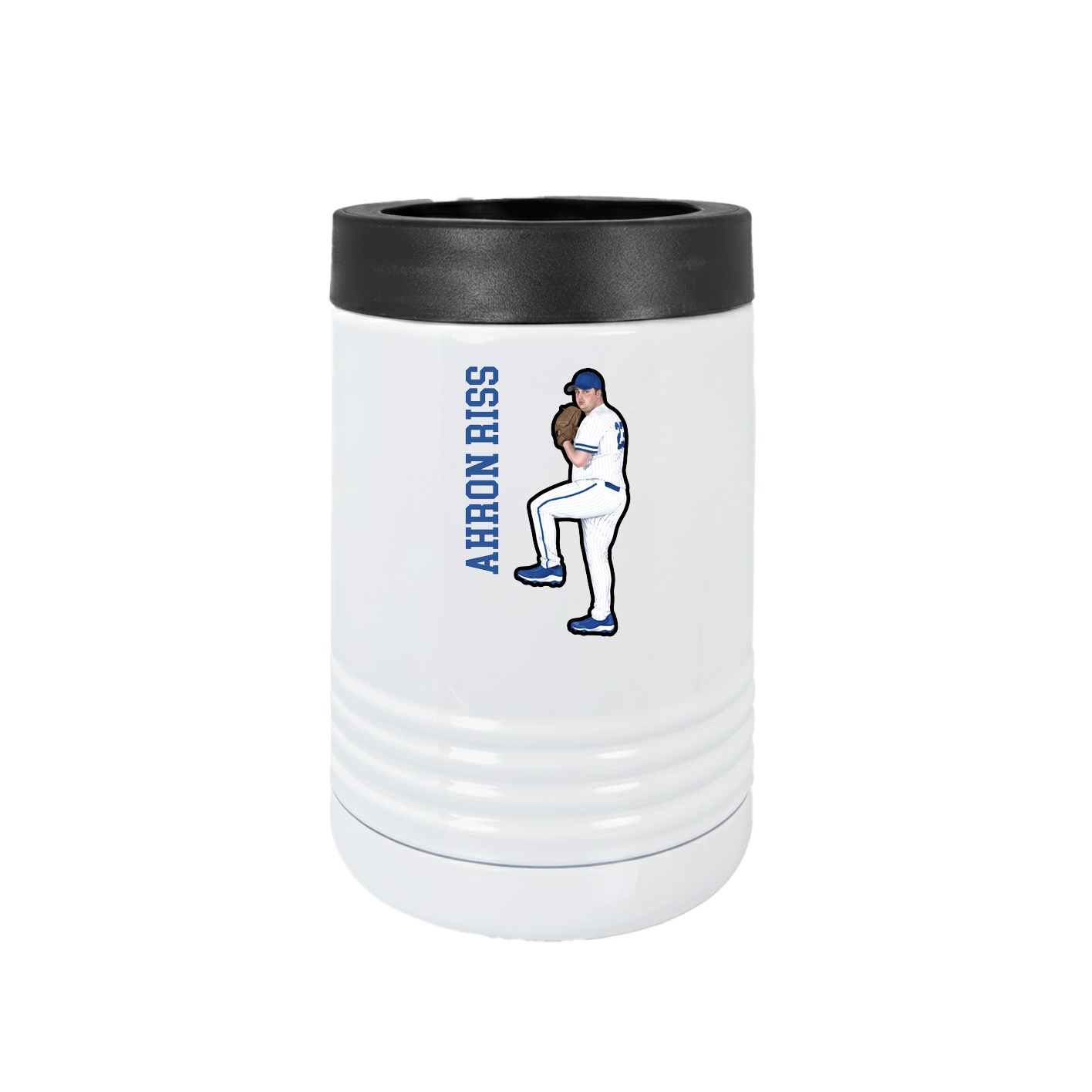 Beverage Holder — Name Vertical in White