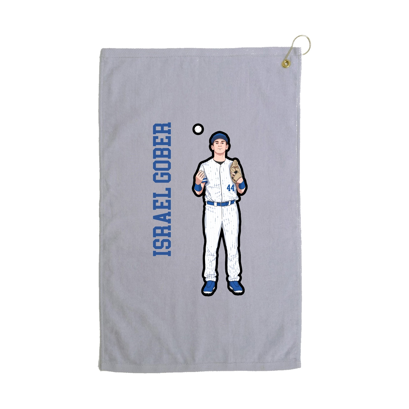 Golf Towel — Name Vertical in Grey