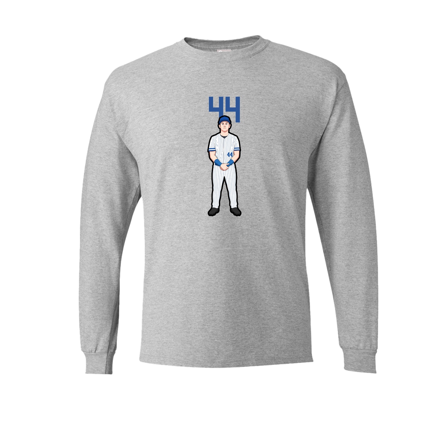 Long Sleeve Tee — Number Top in Grey