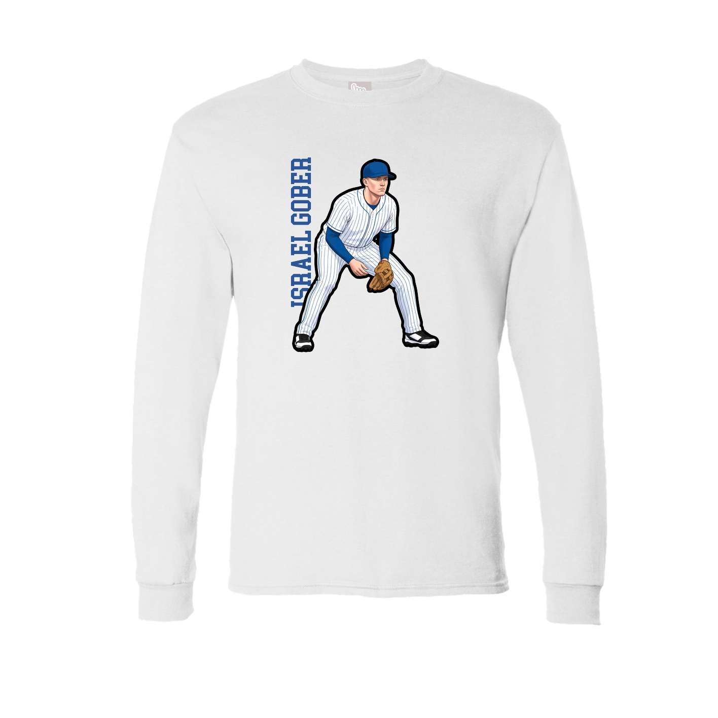 Long Sleeve Tee — Name Vertical in White