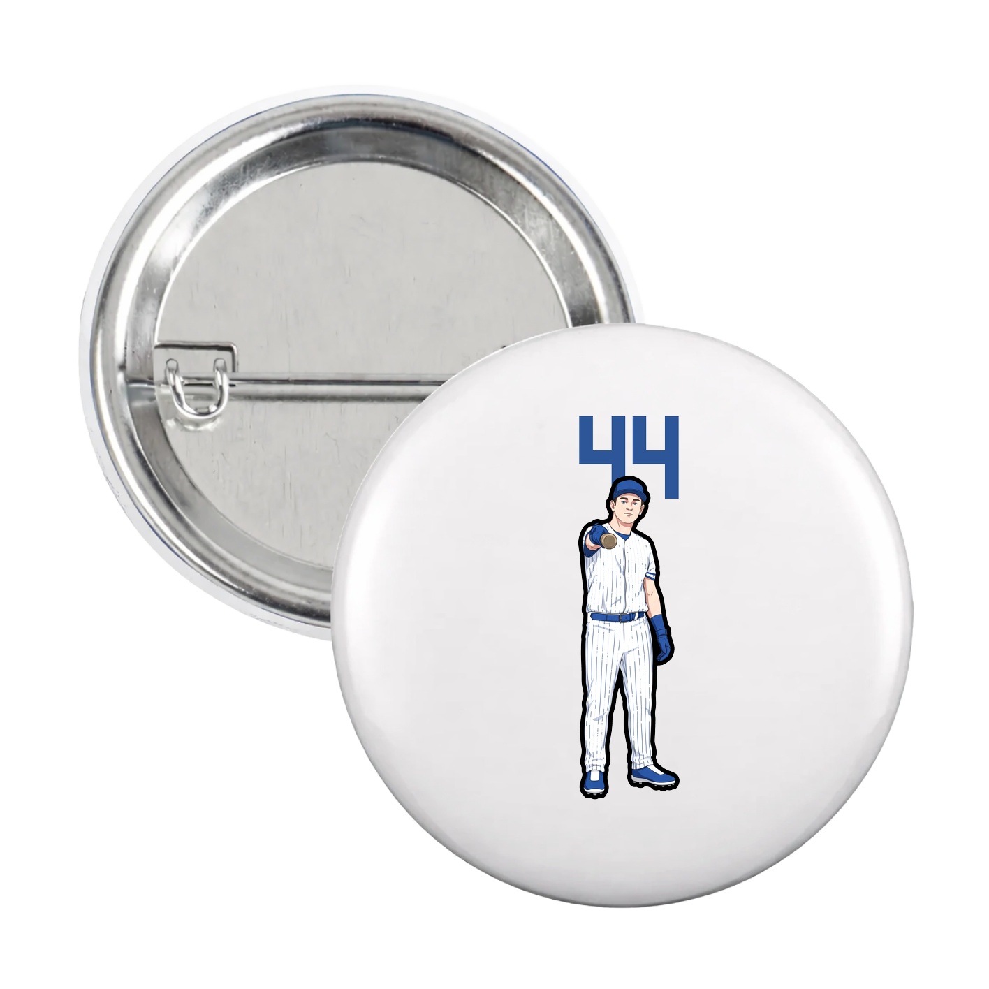 Game Day Button — Number Top in White