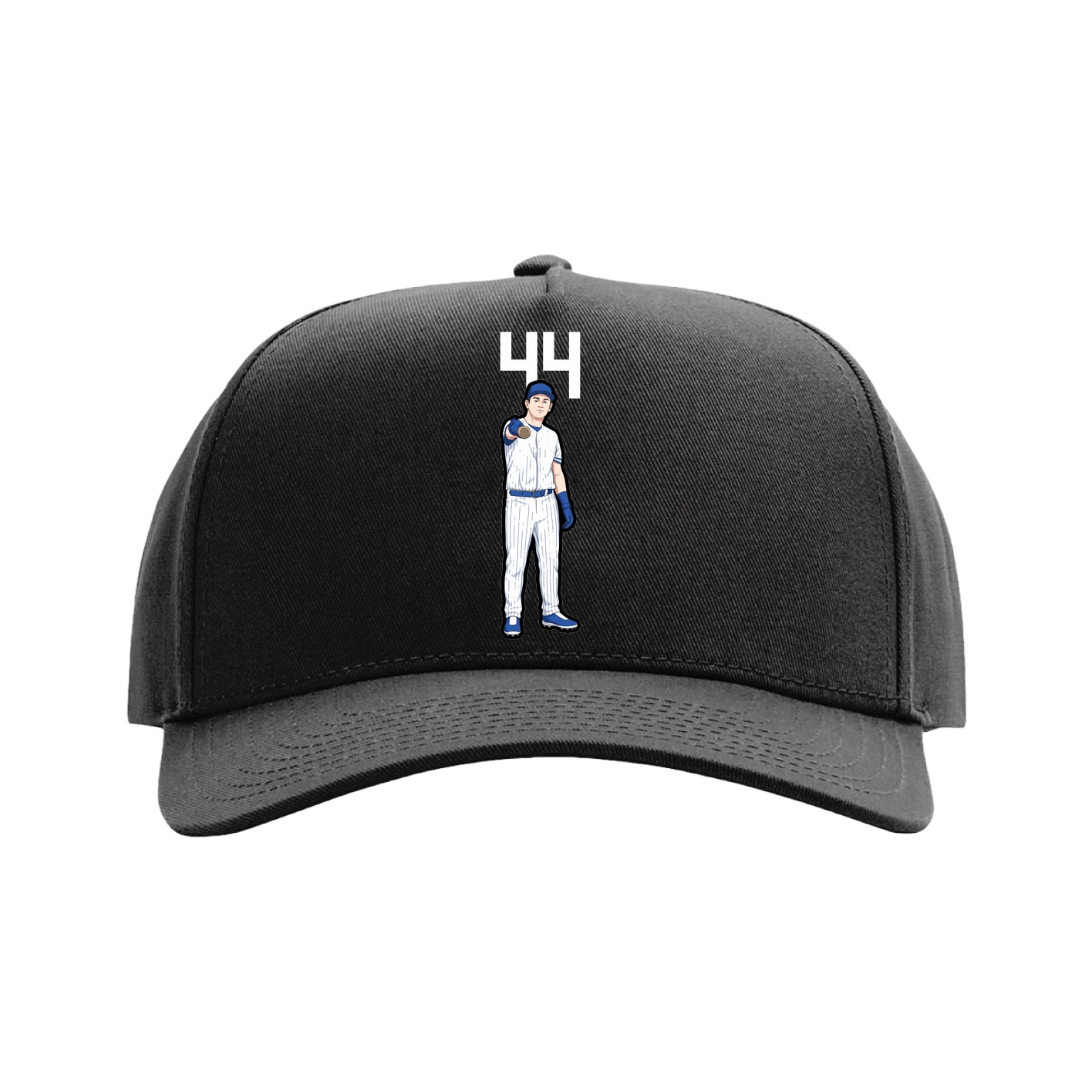 Full Fabric Five-Panel Champ Cap — Number Top in Black