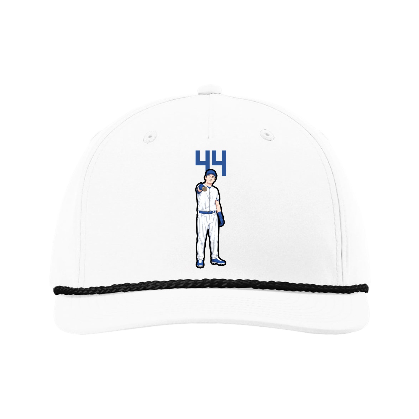 Five-Panel Classic Rope Cap — Number Top in White