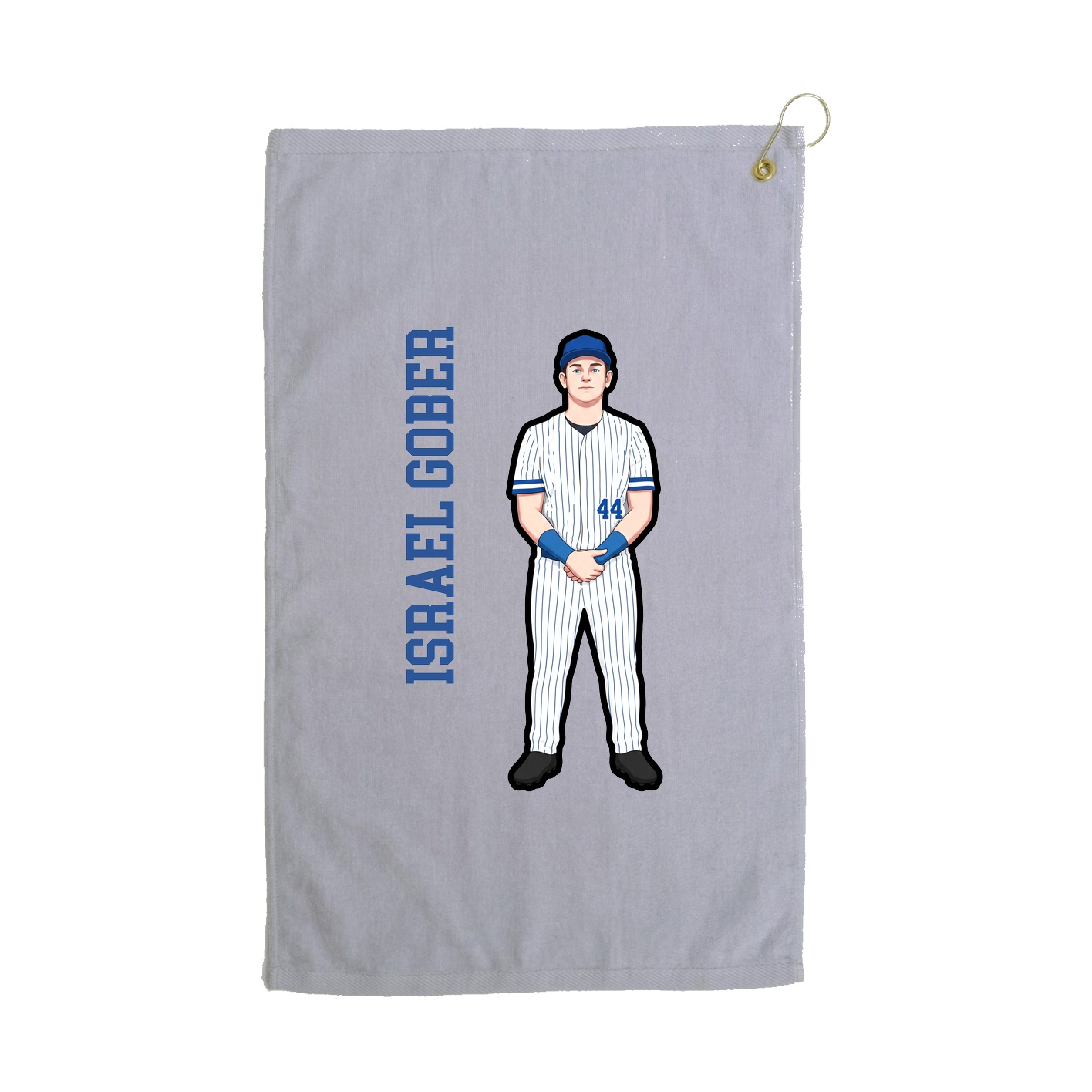 Golf Towel — Name Vertical in Grey