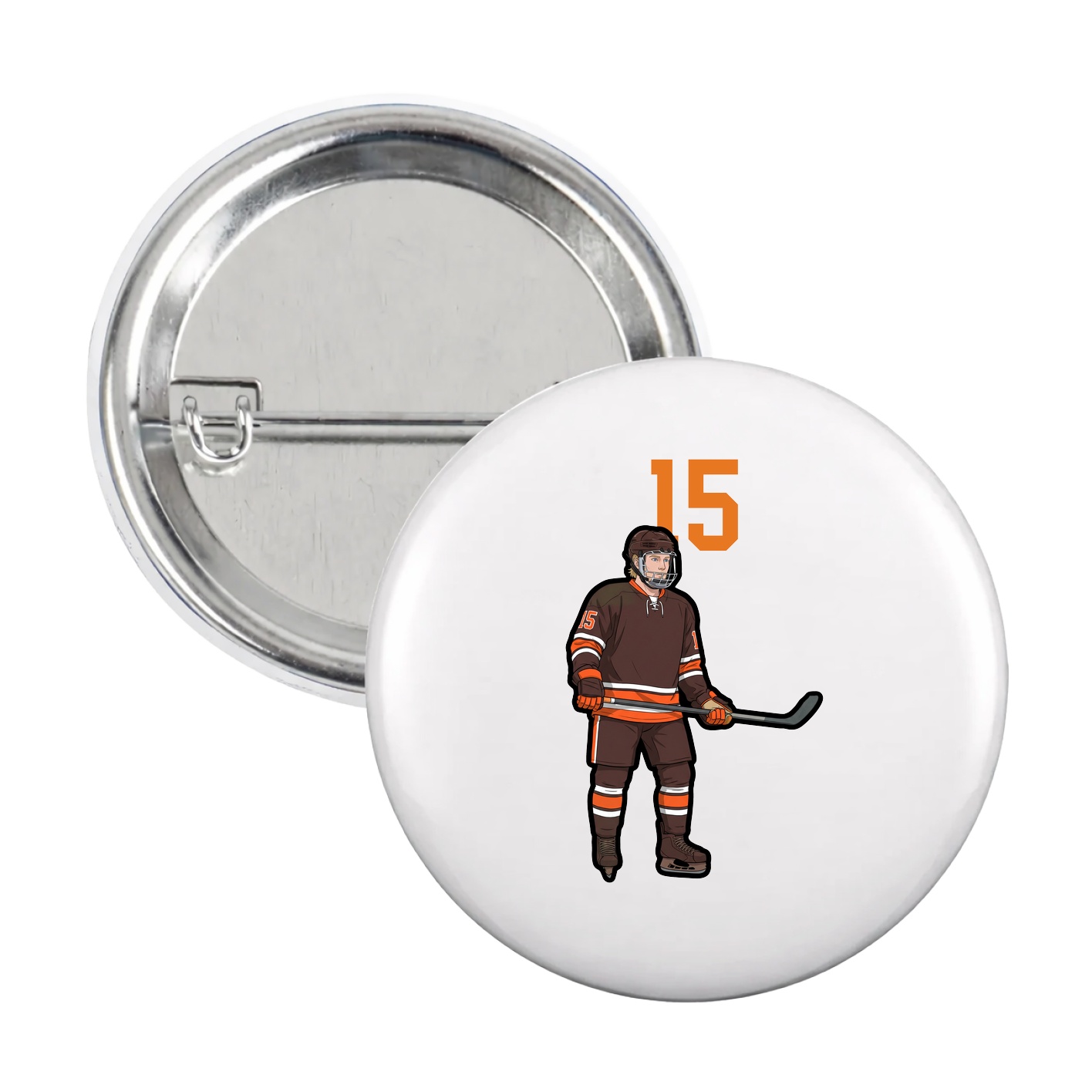 Game Day Button — Number Top in White