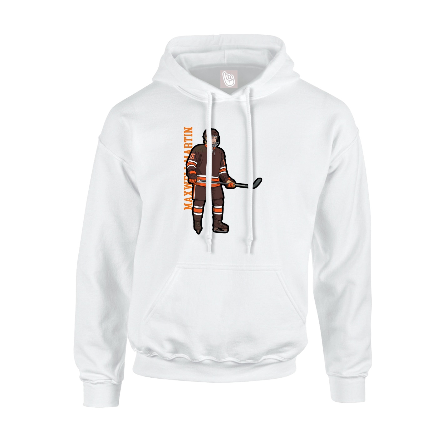 Hoodie — Name Vertical in White