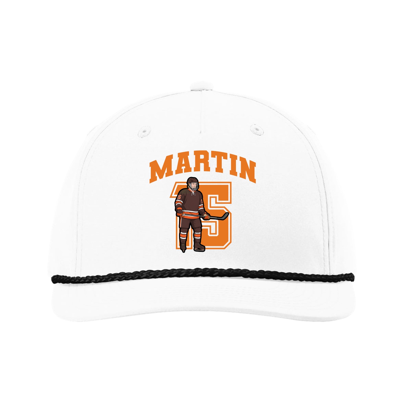 Five-Panel Classic Rope Cap — Number in White