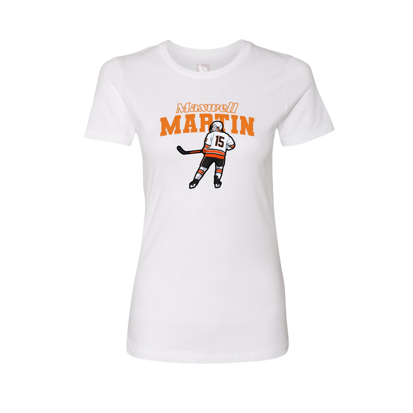 Fitted Women's Tee — Name Arch in White