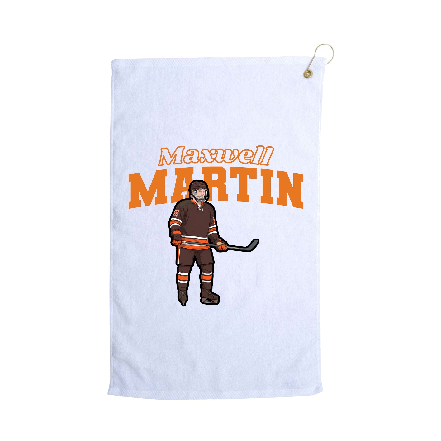 Golf Towel — Name Arch in White