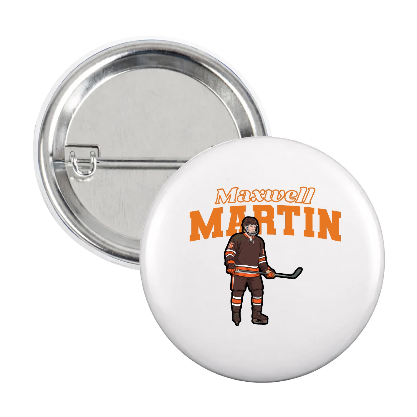 Game Day Button — Name Arch in White
