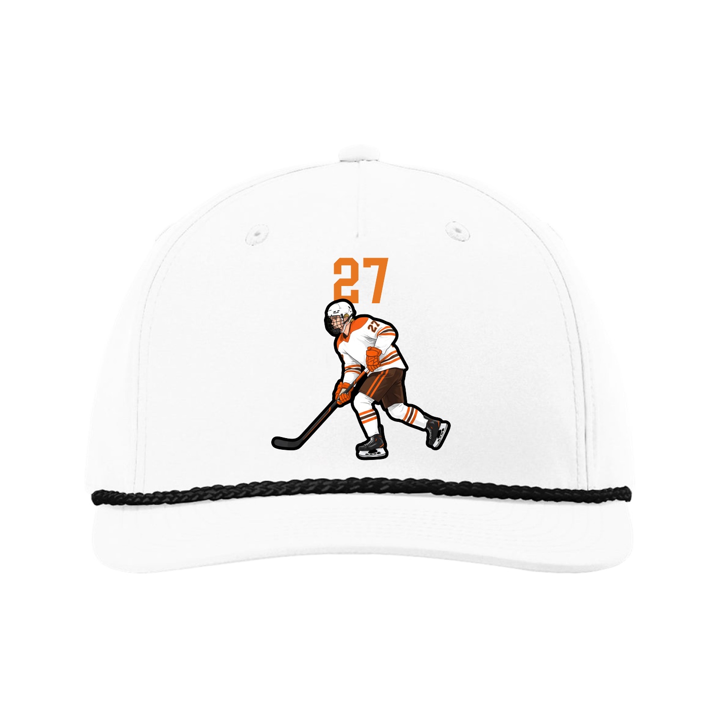 Five-Panel Classic Rope Cap — Number Top in White