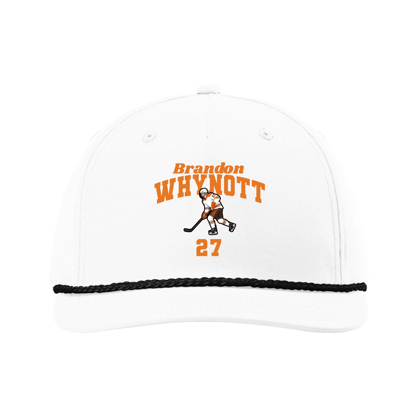 Five-Panel Classic Rope Cap — Signature Arch in White