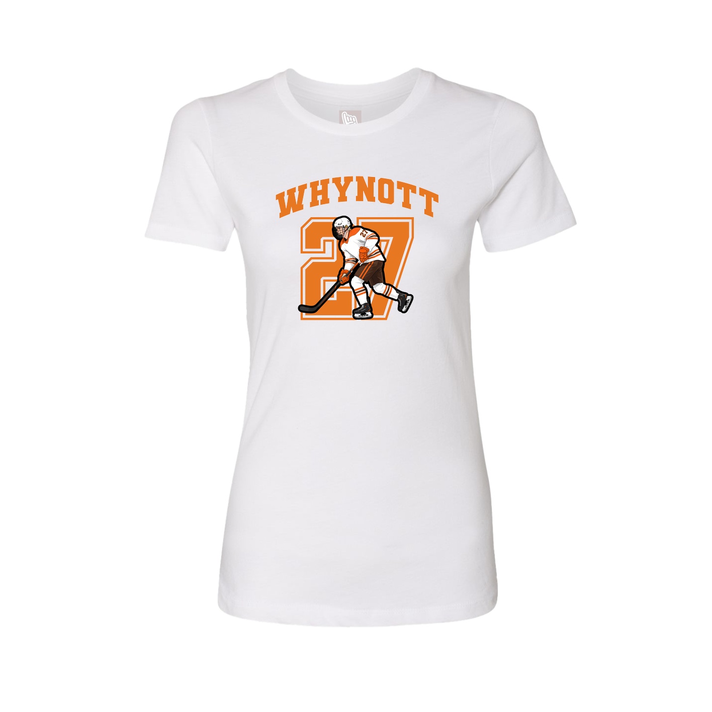 Fitted Women's Tee — Number in White