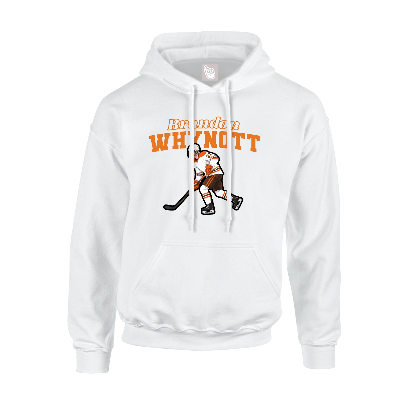 Youth Hoodie — Name Arch in White