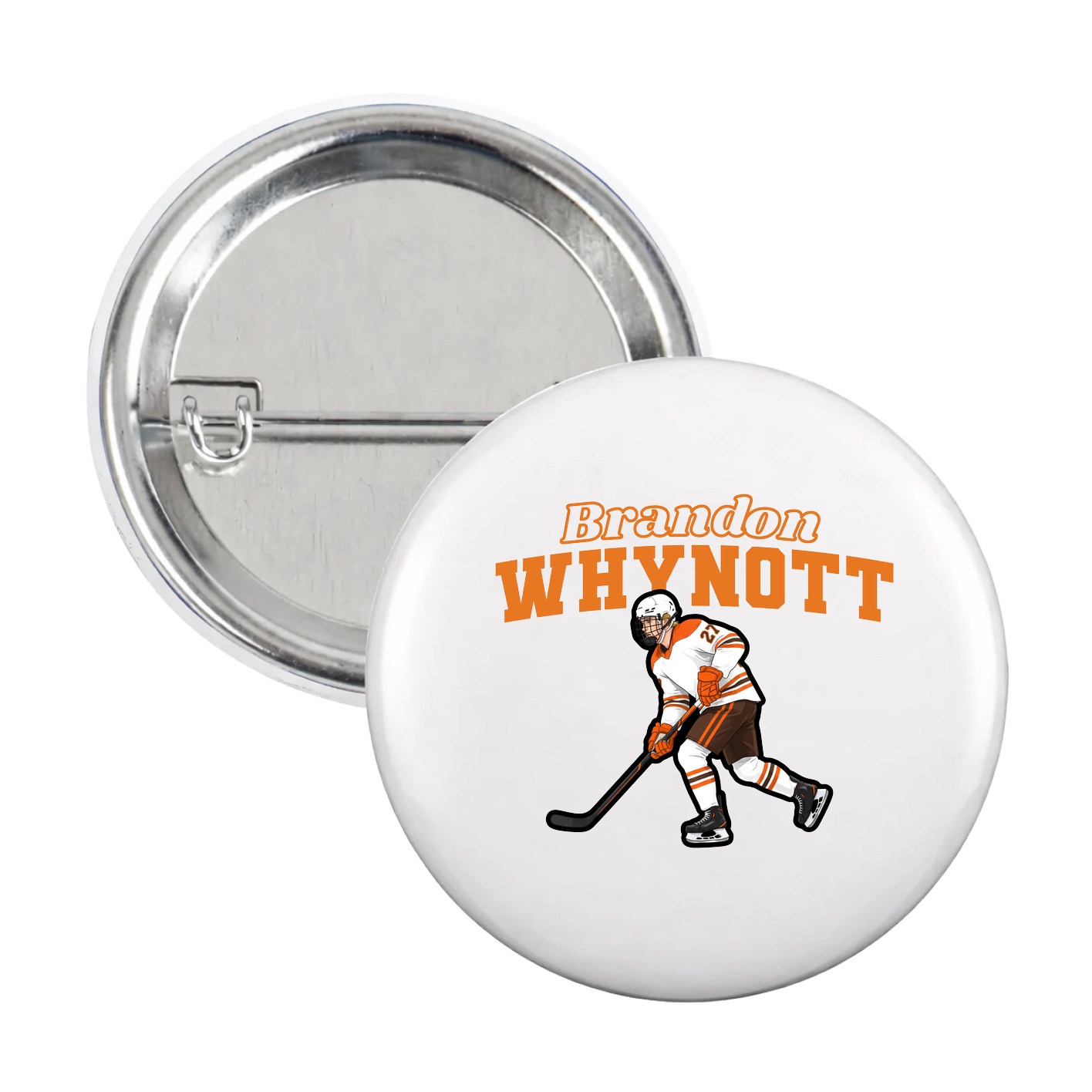 Game Day Button — Name Arch in White