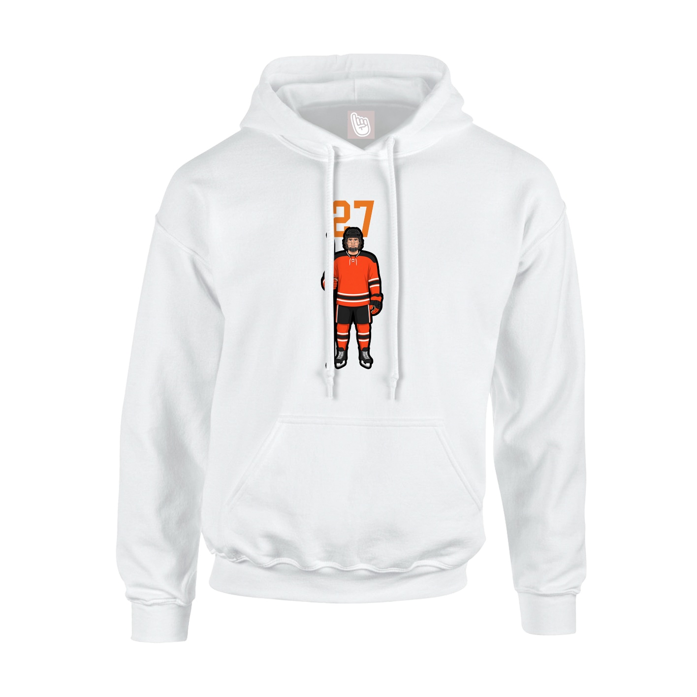 Youth Hoodie — Number Top in White