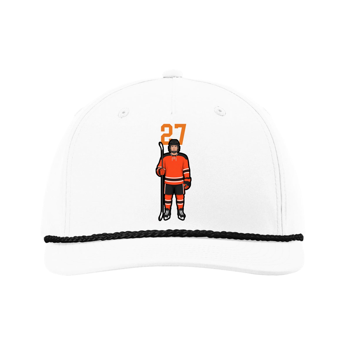 Five-Panel Classic Rope Cap — Number Top in White