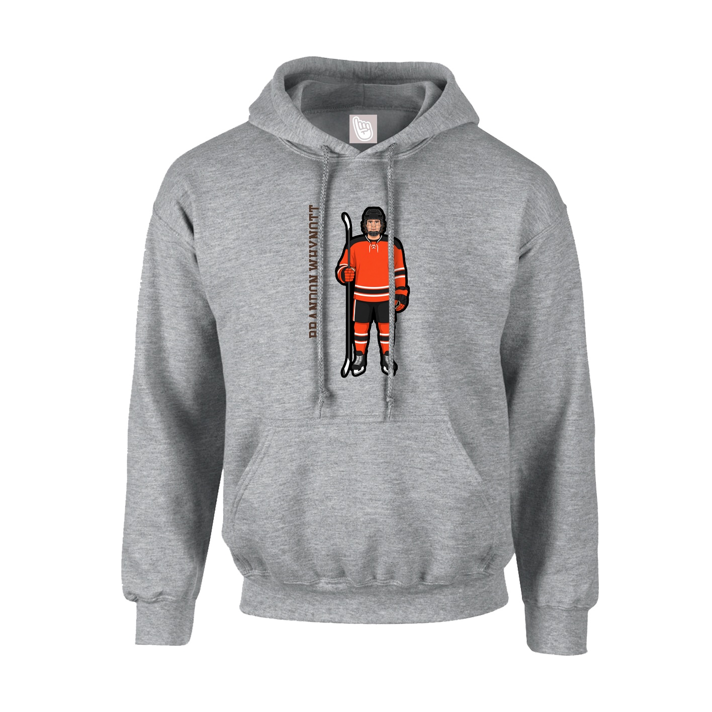 Youth Hoodie — Name Vertical in Grey