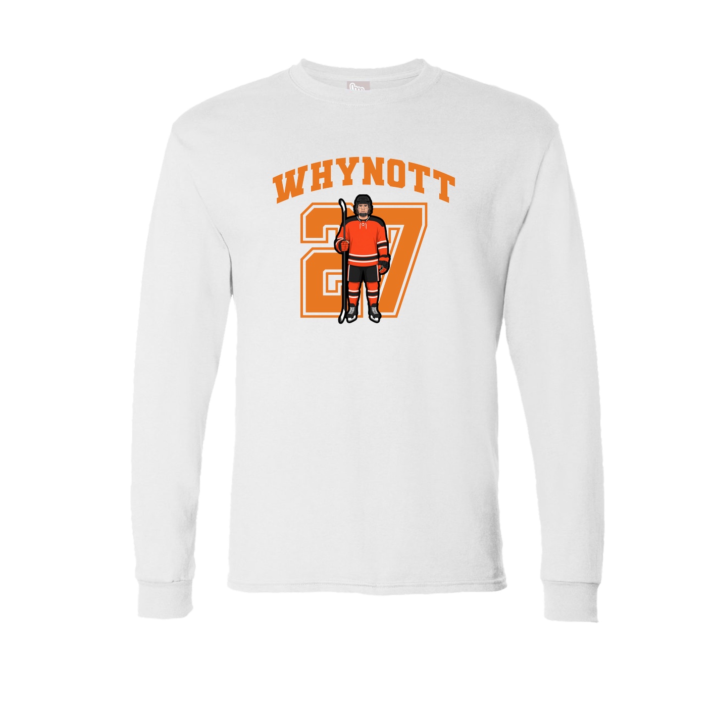Long Sleeve Tee — Number in White