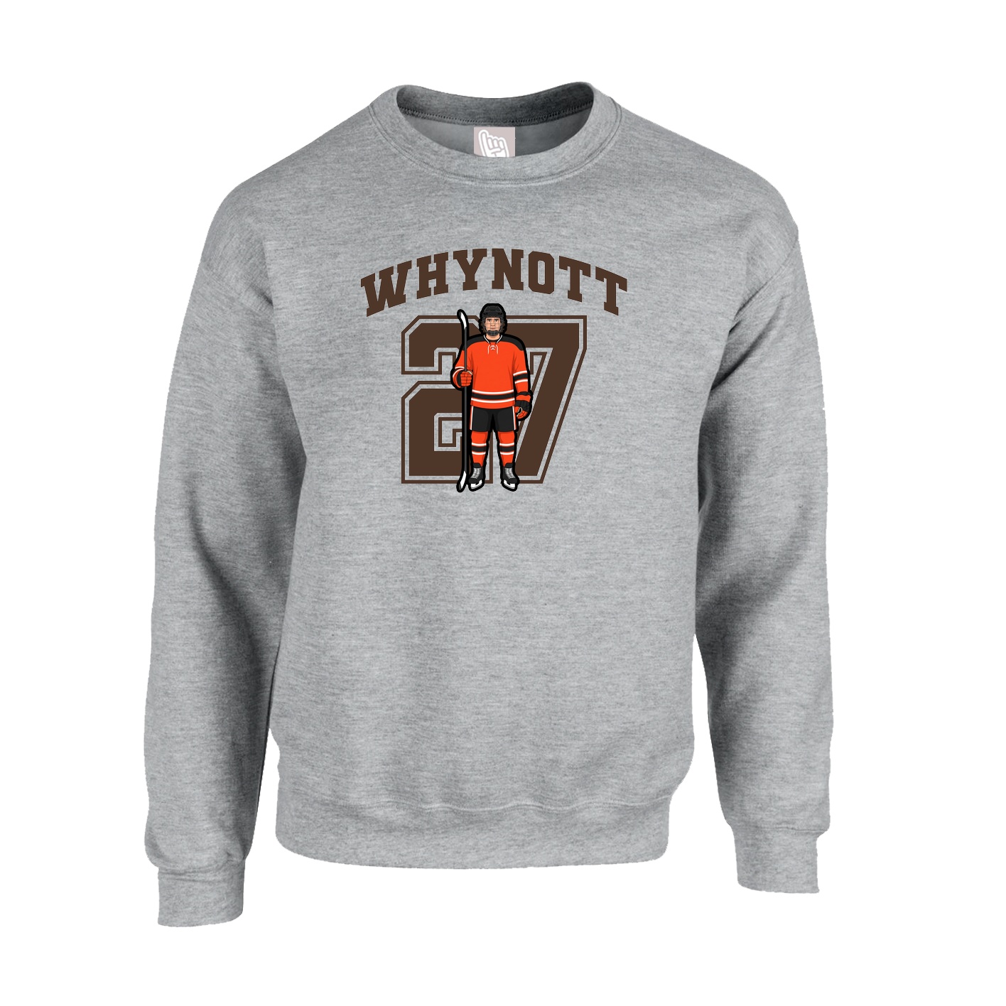 Fleece Crew — Number in Grey