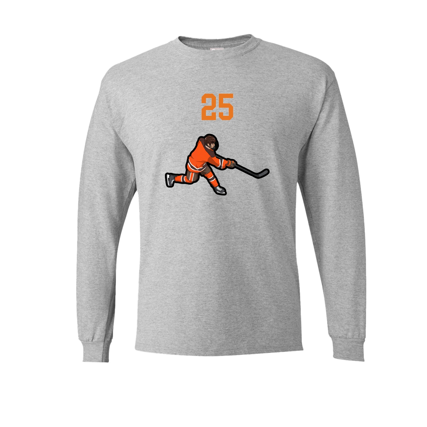 Long Sleeve Tee — Number Top in Grey