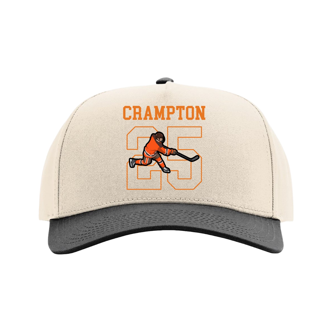 Full Fabric Five-Panel Champ Cap — Shirsey in Cream/Black