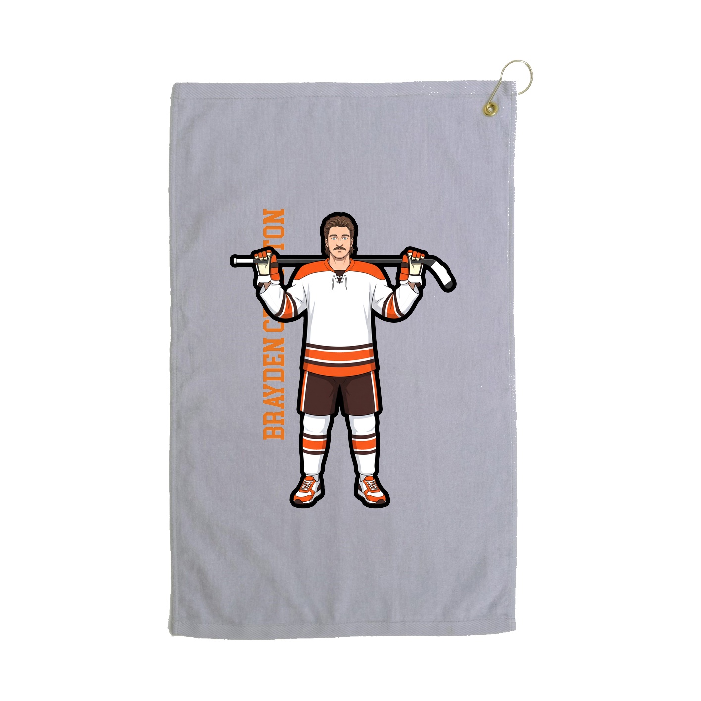Golf Towel — Name Vertical in Grey