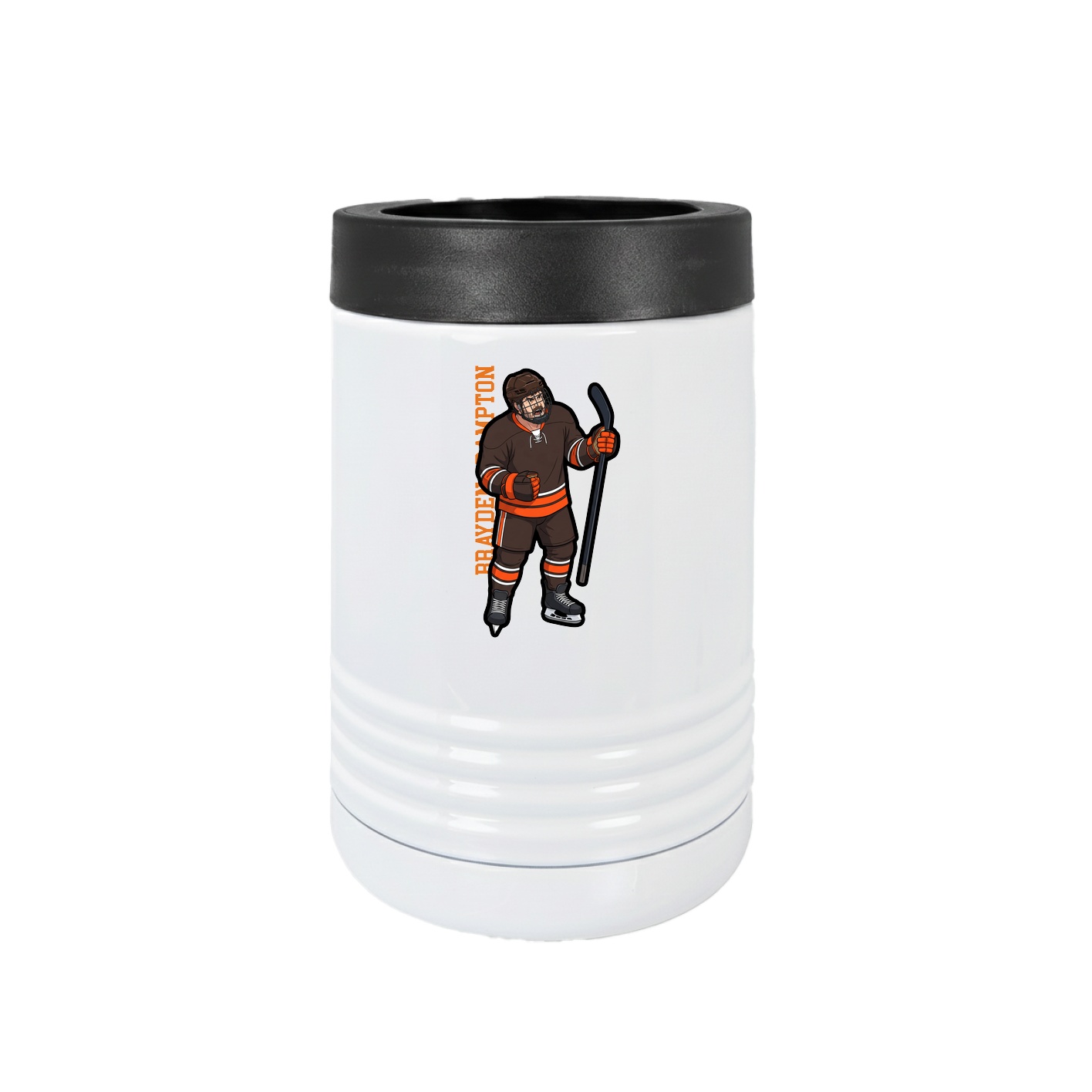 Beverage Holder — Name Vertical in White